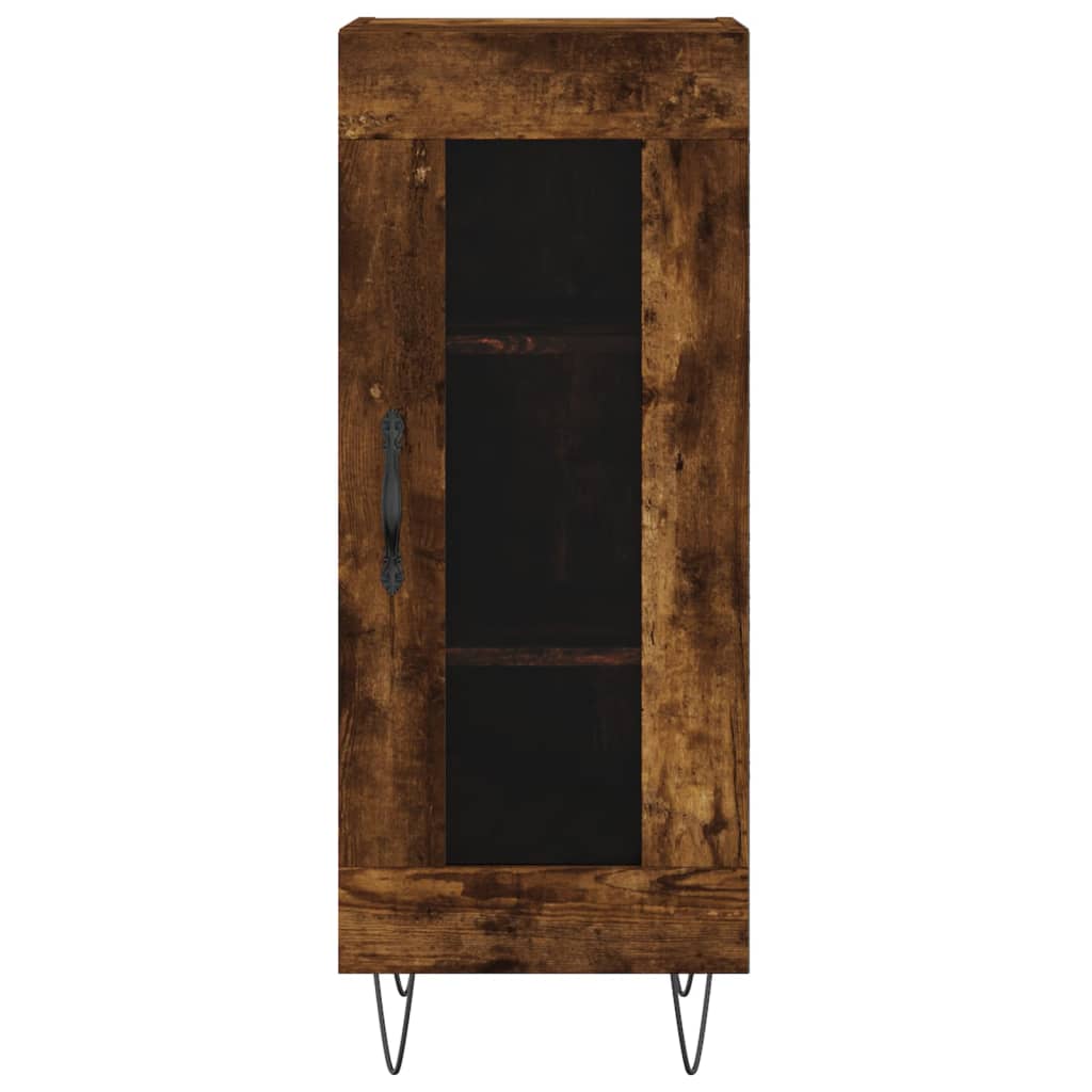 skab 34,5x34x180 cm konstrueret træ røget egetræ