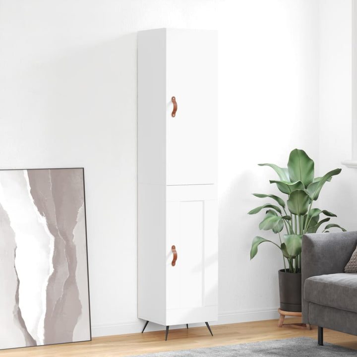 skab 34,5x34x180 cm konstrueret træ hvid