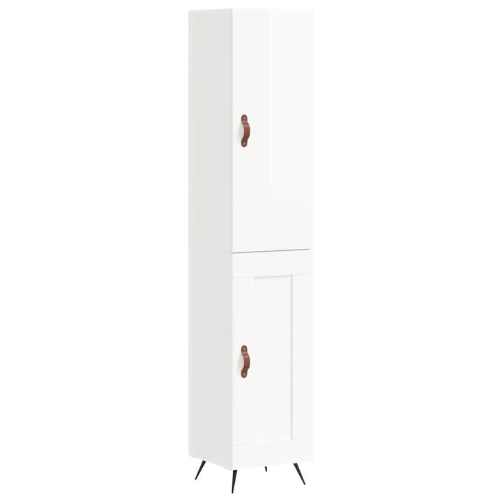 skab 34,5x34x180 cm konstrueret træ hvid højglans