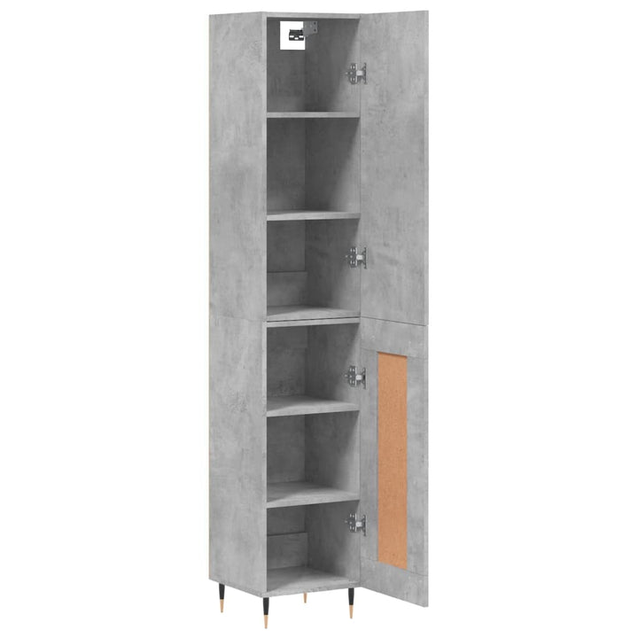 skab 34,5x34x180 cm konstrueret træ betongrå