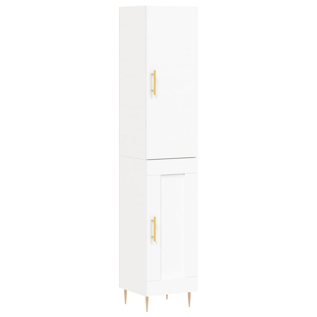 skab 34,5x34x180 cm konstrueret træ hvid