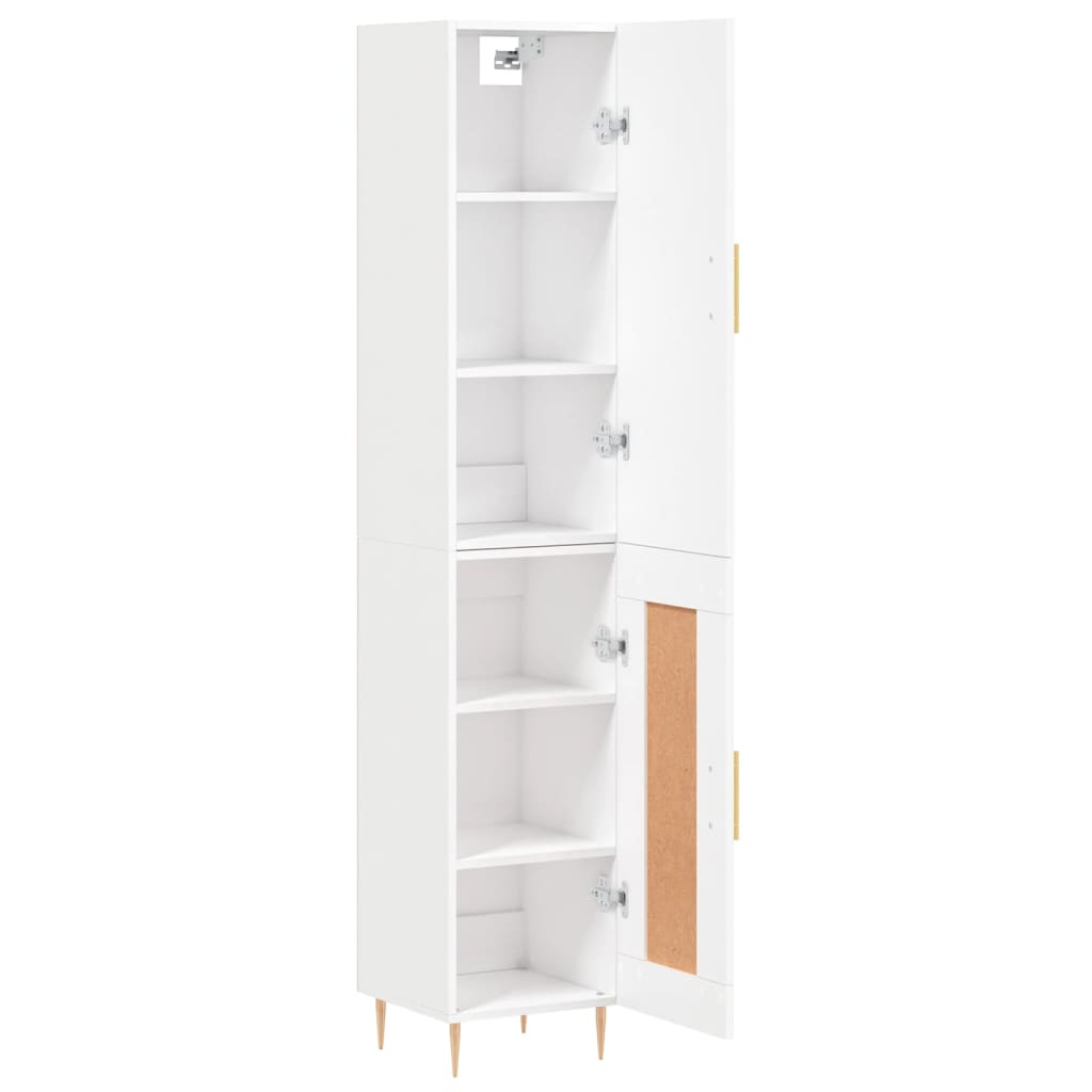 skab 34,5x34x180 cm konstrueret træ hvid
