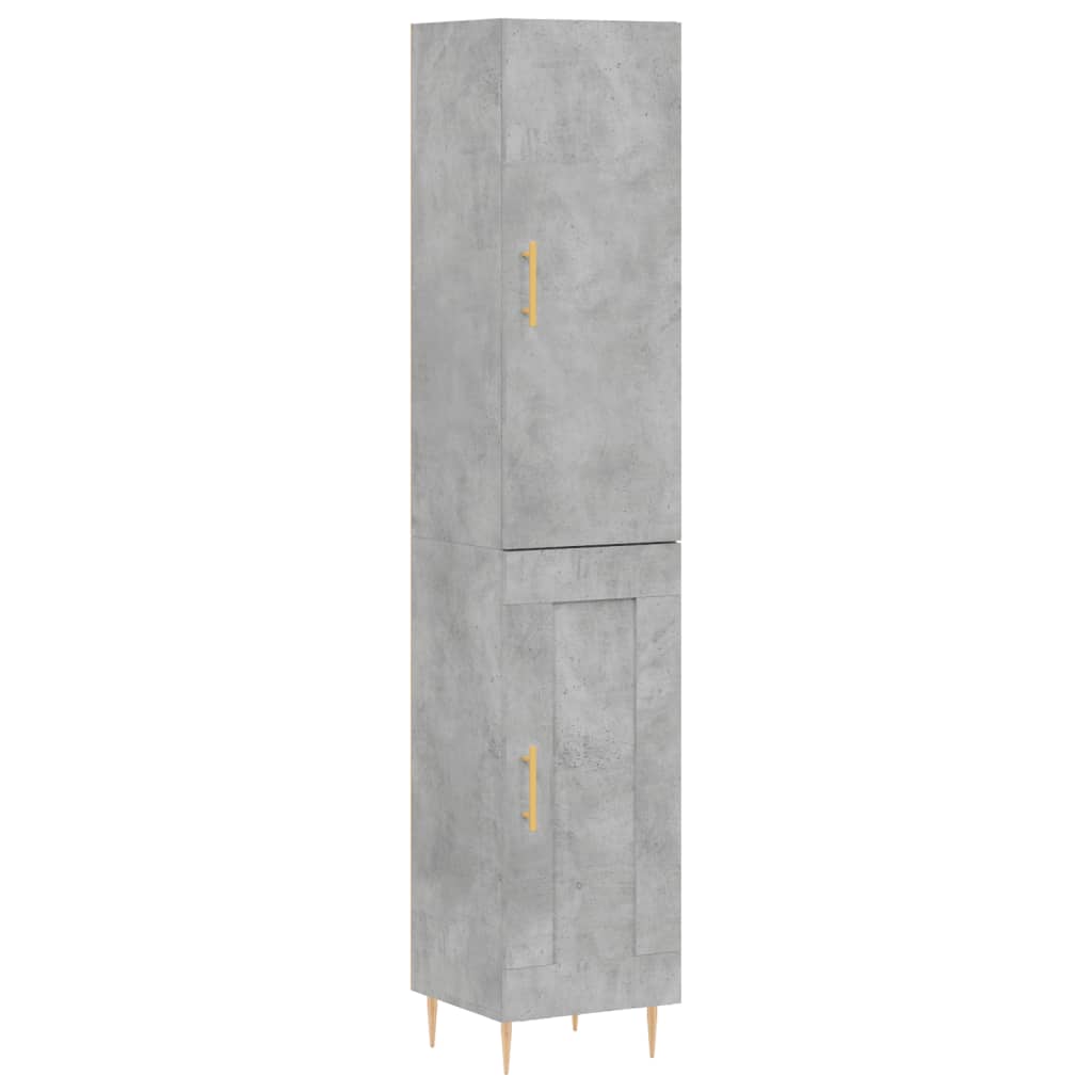 skab 34,5x34x180 cm konstrueret træ betongrå