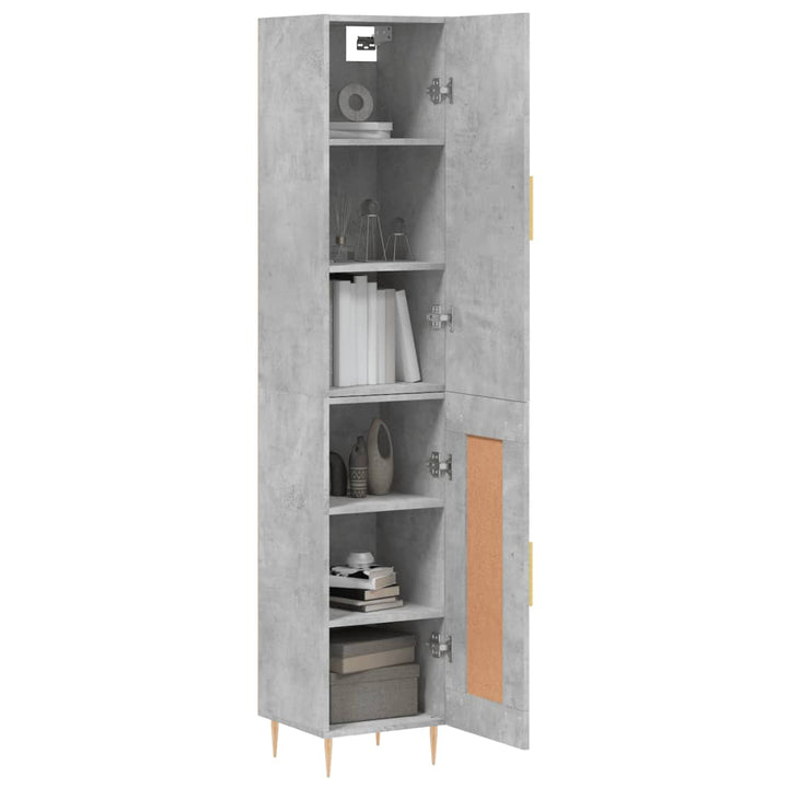 skab 34,5x34x180 cm konstrueret træ betongrå