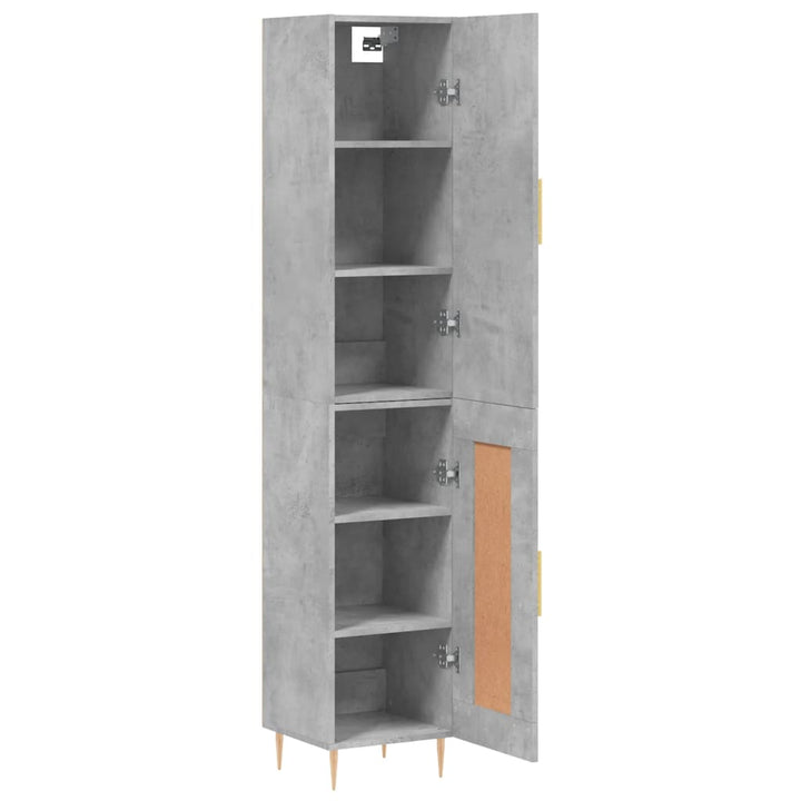 skab 34,5x34x180 cm konstrueret træ betongrå