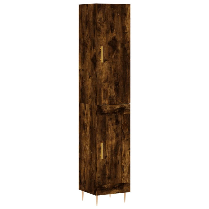 skab 34,5x34x180 cm konstrueret træ røget egetræ
