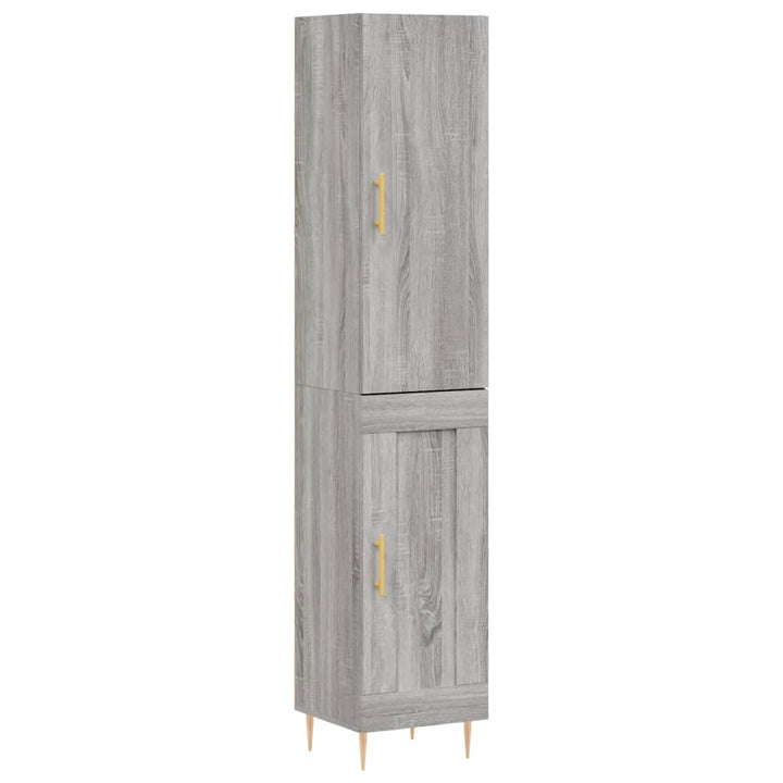 højskab 34,5x34x180 cm konstrueret træ grå sonoma-eg