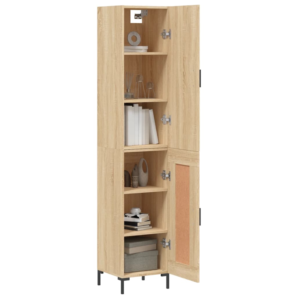 skab 34,5x34x180 cm konstrueret træ sonoma-eg