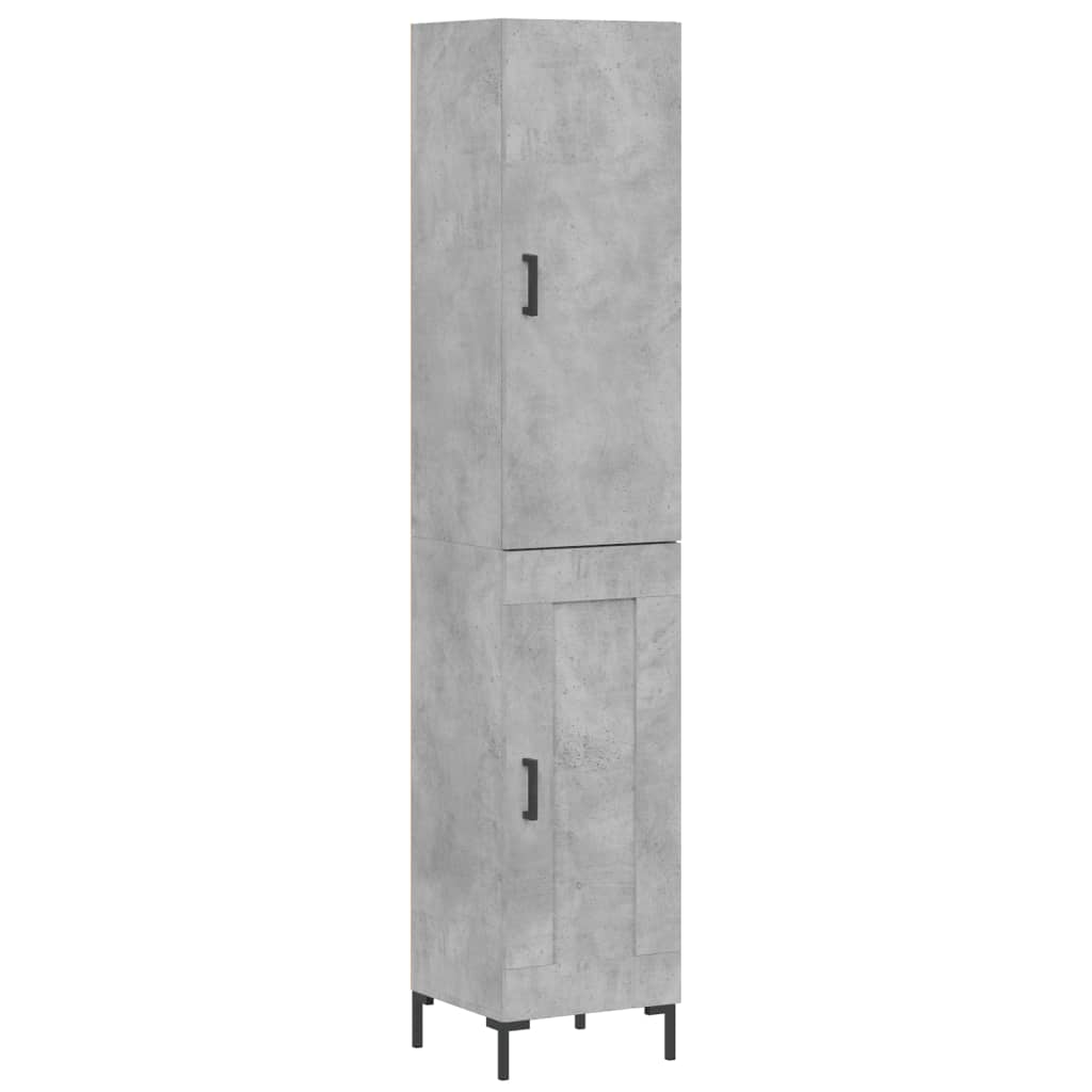 skab 34,5x34x180 cm konstrueret træ betongrå