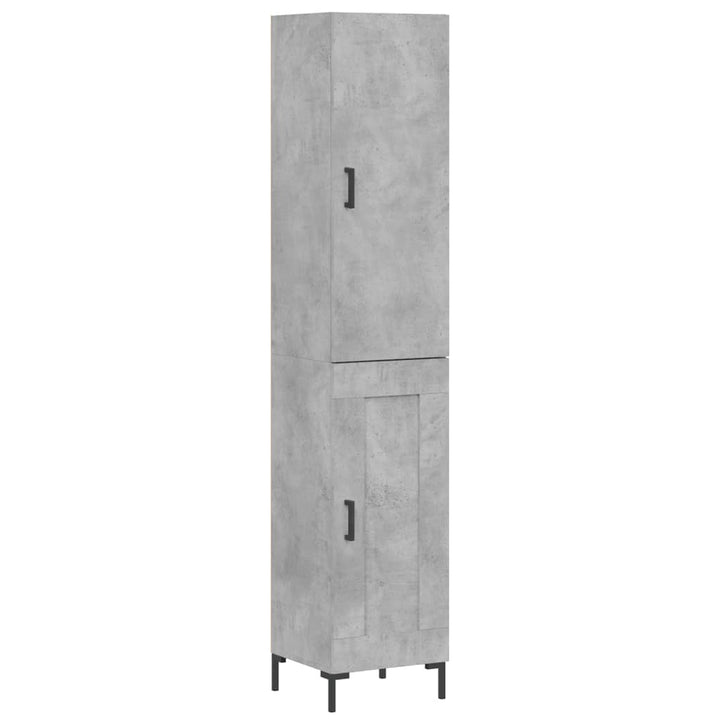 skab 34,5x34x180 cm konstrueret træ betongrå