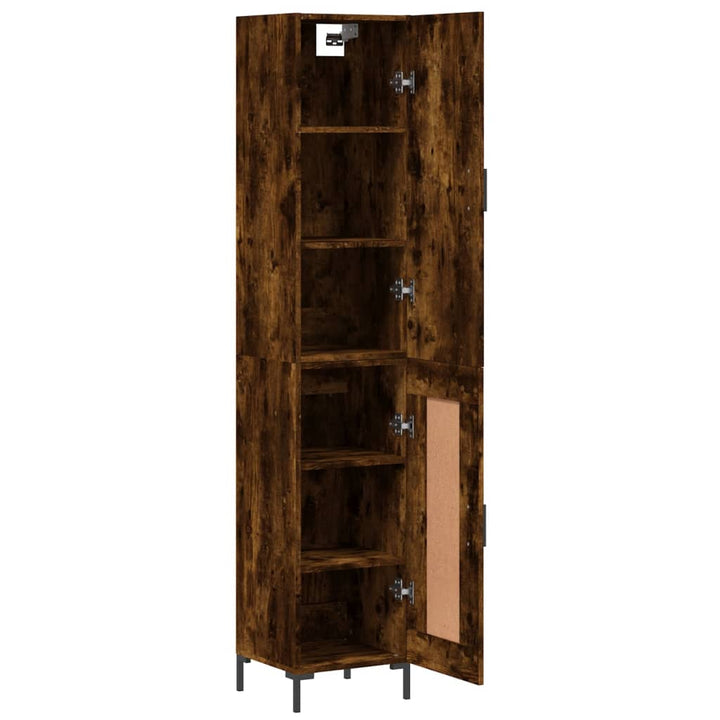 skab 34,5x34x180 cm konstrueret træ røget egetræ