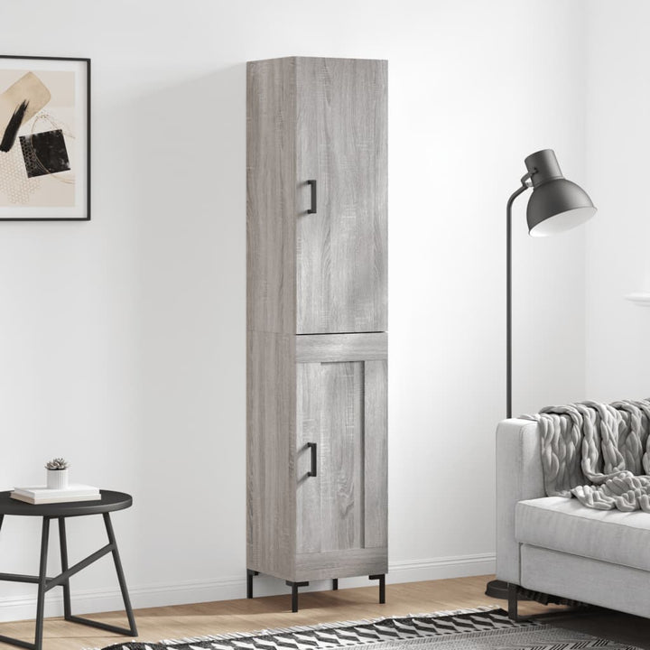 højskab 34,5x34x180 cm konstrueret træ grå sonoma-eg