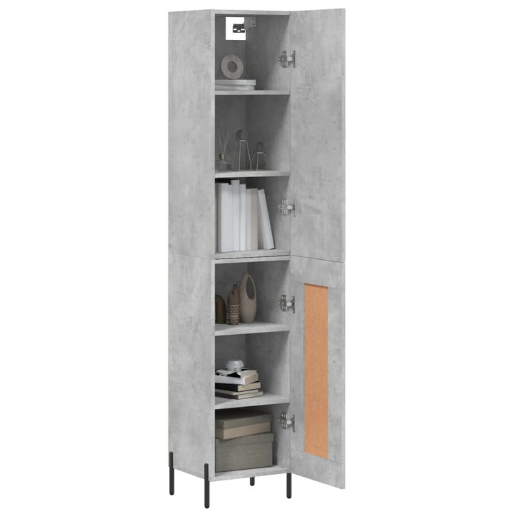 skab 34,5x34x180 cm konstrueret træ betongrå