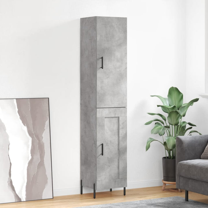 skab 34,5x34x180 cm konstrueret træ betongrå