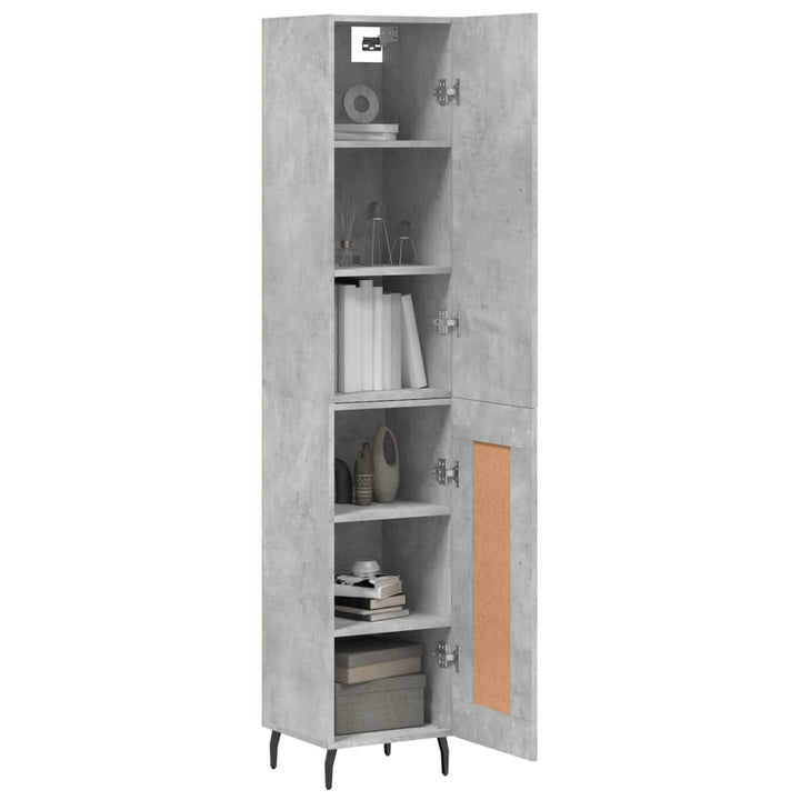 skab 34,5x34x180 cm konstrueret træ betongrå