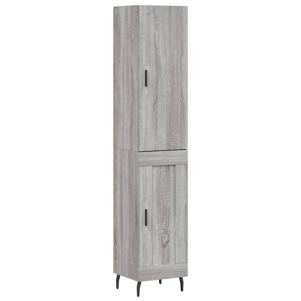 højskab 34,5x34x180 cm konstrueret træ grå sonoma-eg