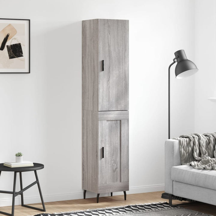 højskab 34,5x34x180 cm konstrueret træ grå sonoma-eg