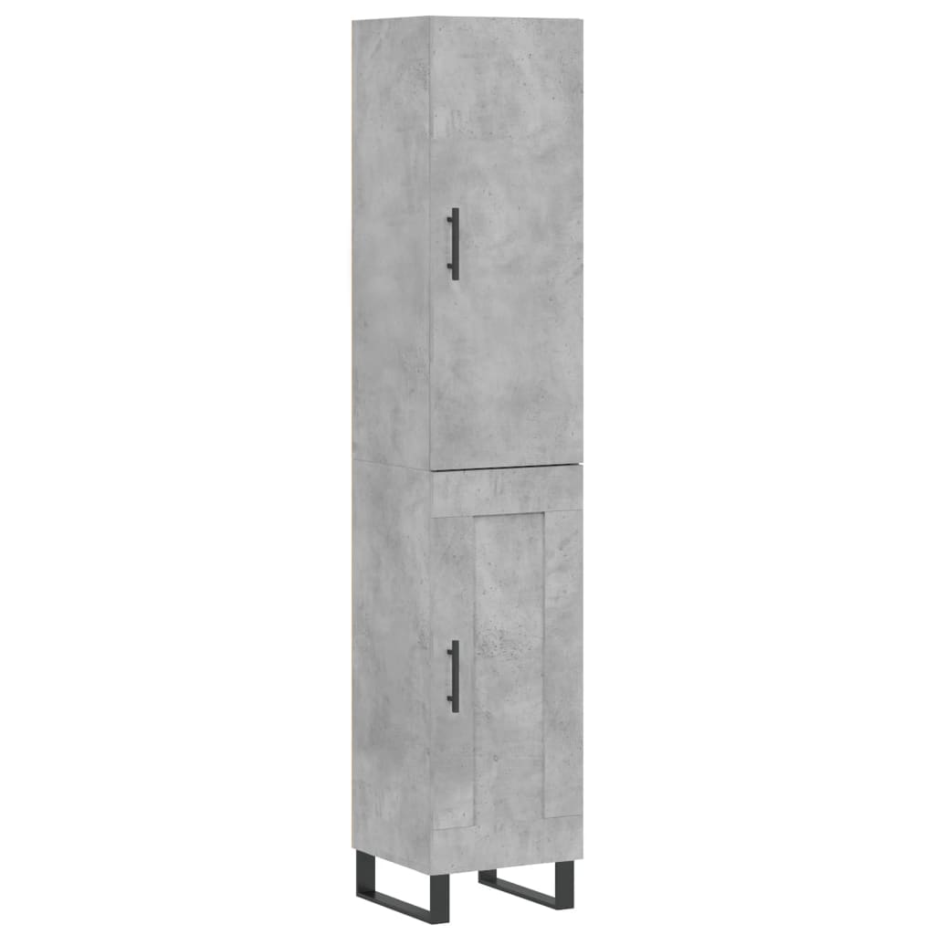 skab 34,5x34x180 cm konstrueret træ betongrå