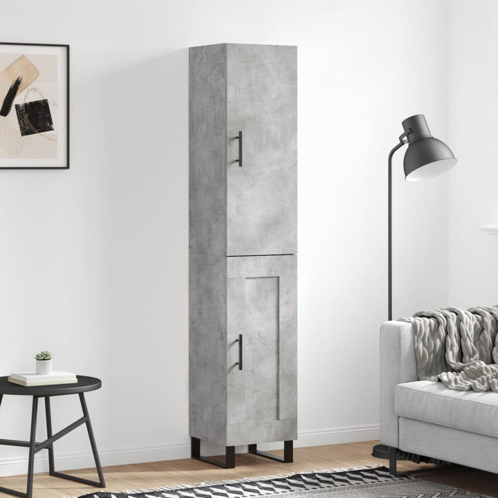 skab 34,5x34x180 cm konstrueret træ betongrå