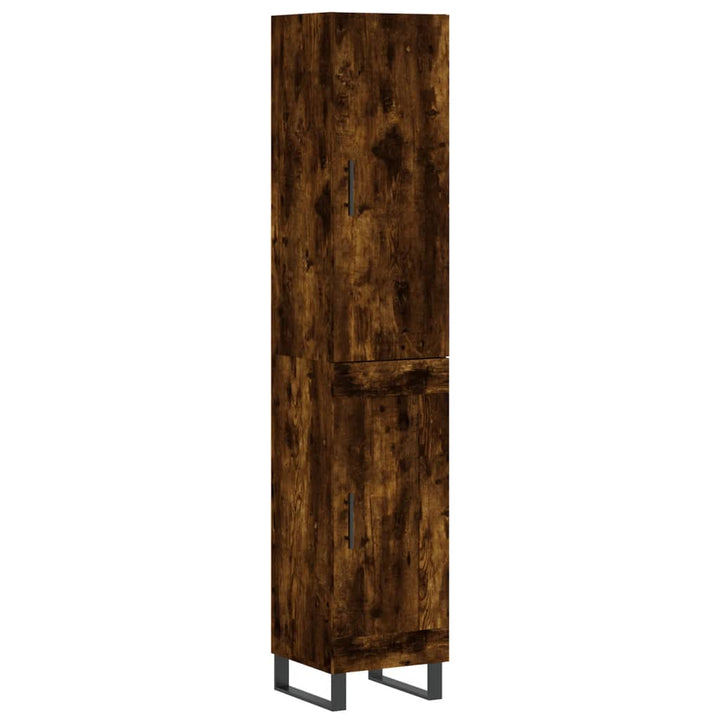 skab 34,5x34x180 cm konstrueret træ røget egetræ