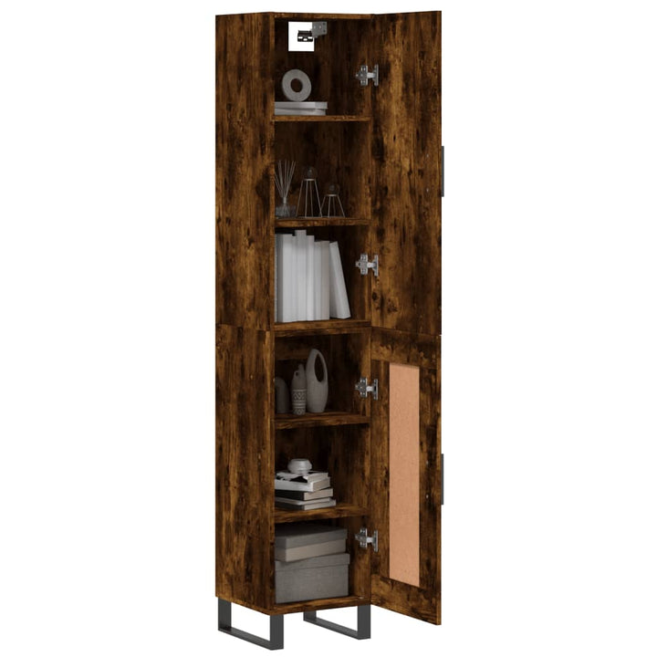 skab 34,5x34x180 cm konstrueret træ røget egetræ