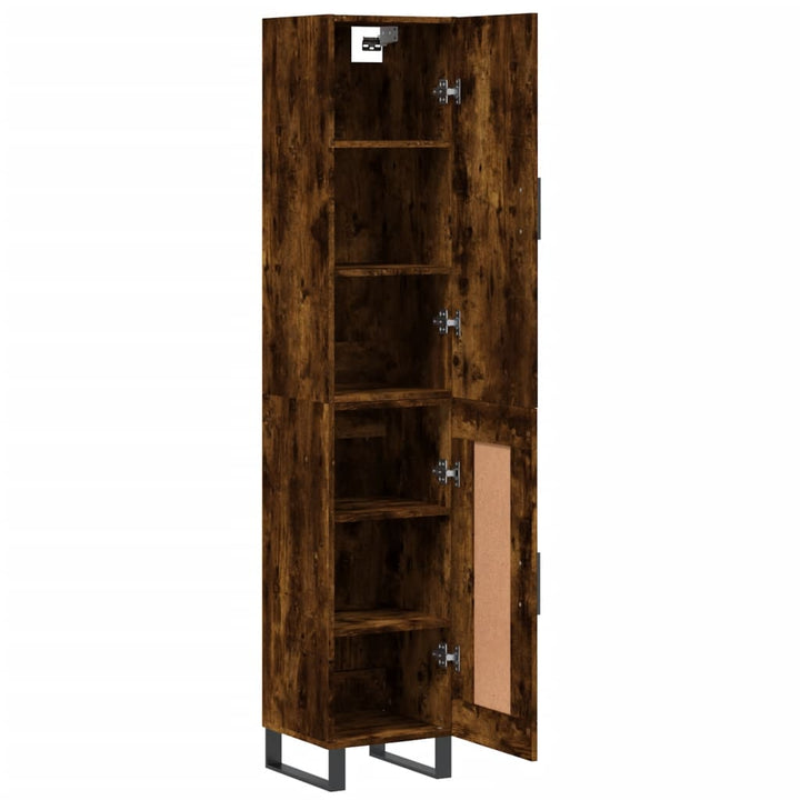 skab 34,5x34x180 cm konstrueret træ røget egetræ