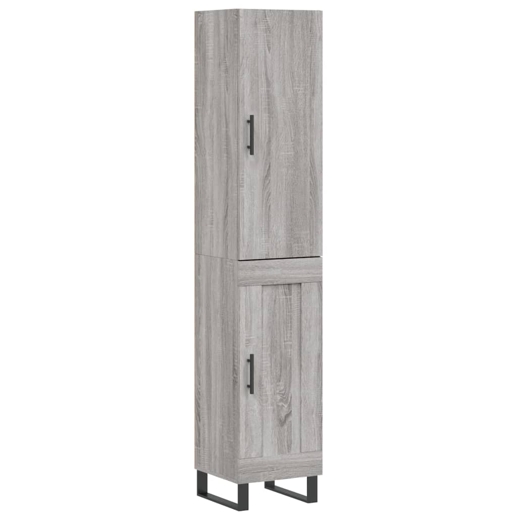 højskab 34,5x34x180 cm konstrueret træ grå sonoma-eg