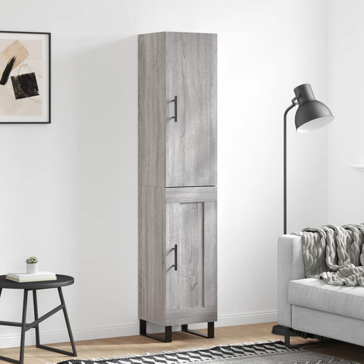 højskab 34,5x34x180 cm konstrueret træ grå sonoma-eg