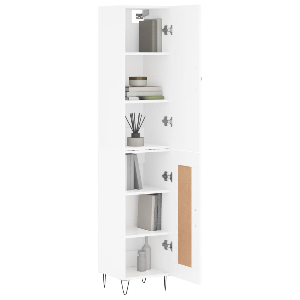 skab 34,5x34x180 cm konstrueret træ hvid