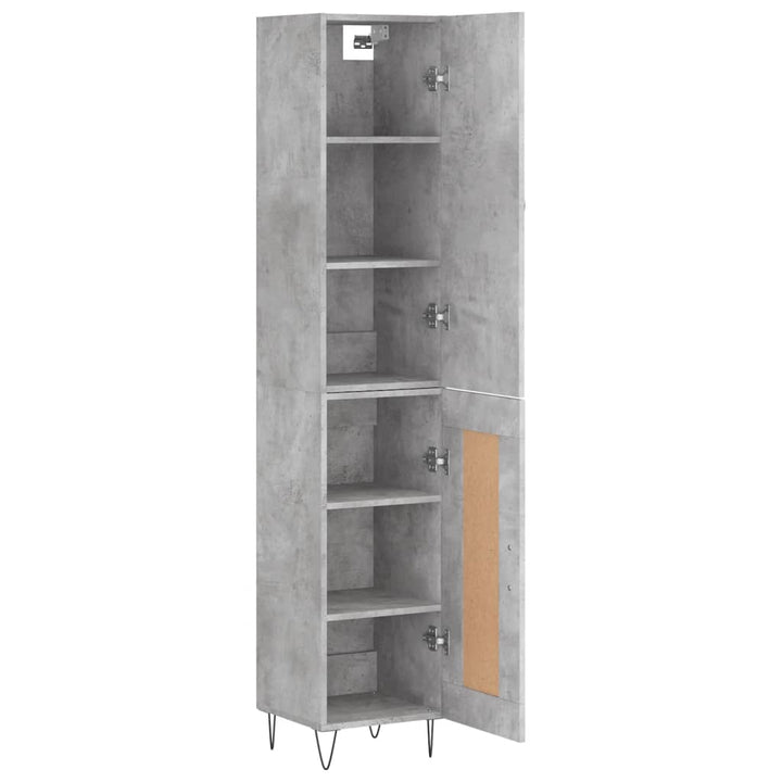 skab 34,5x34x180 cm konstrueret træ betongrå