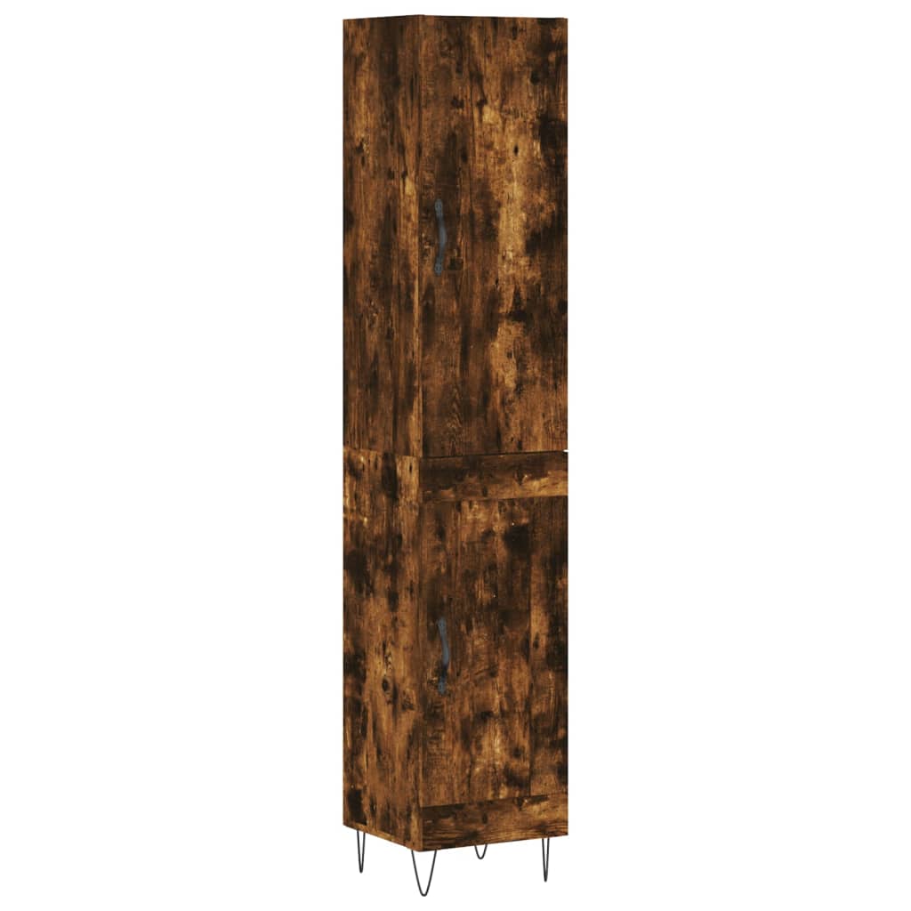 skab 34,5x34x180 cm konstrueret træ røget egetræ