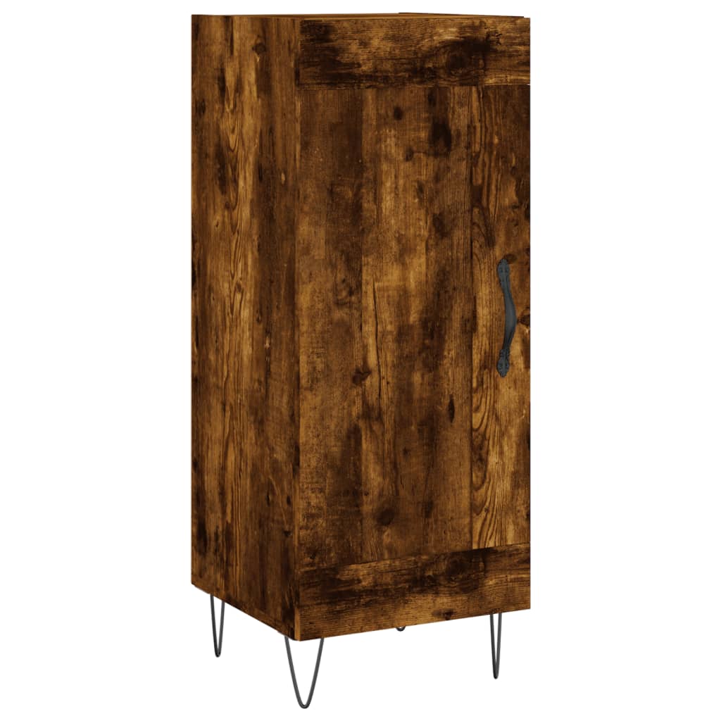 skab 34,5x34x180 cm konstrueret træ røget egetræ