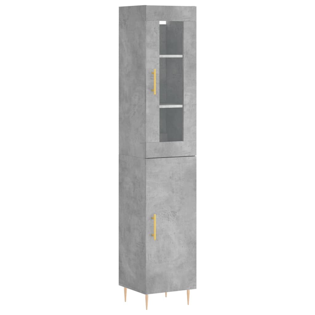 skab 34,5x34x180 cm konstrueret træ betongrå