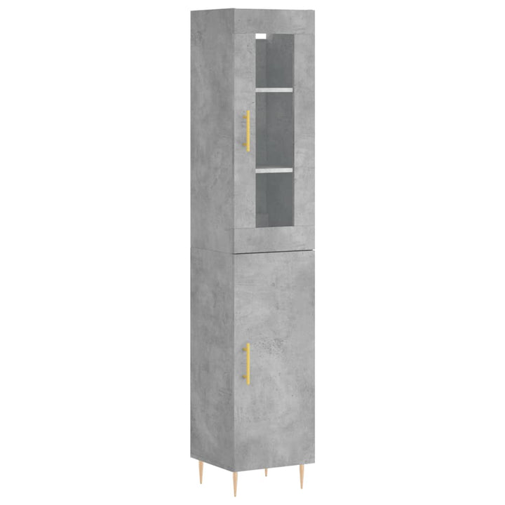 skab 34,5x34x180 cm konstrueret træ betongrå
