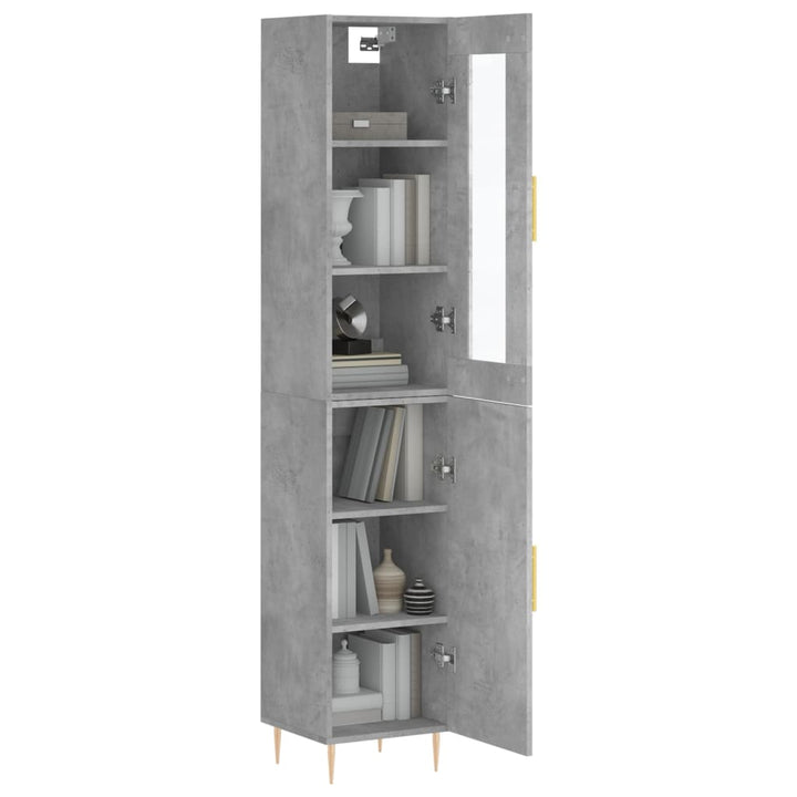 skab 34,5x34x180 cm konstrueret træ betongrå