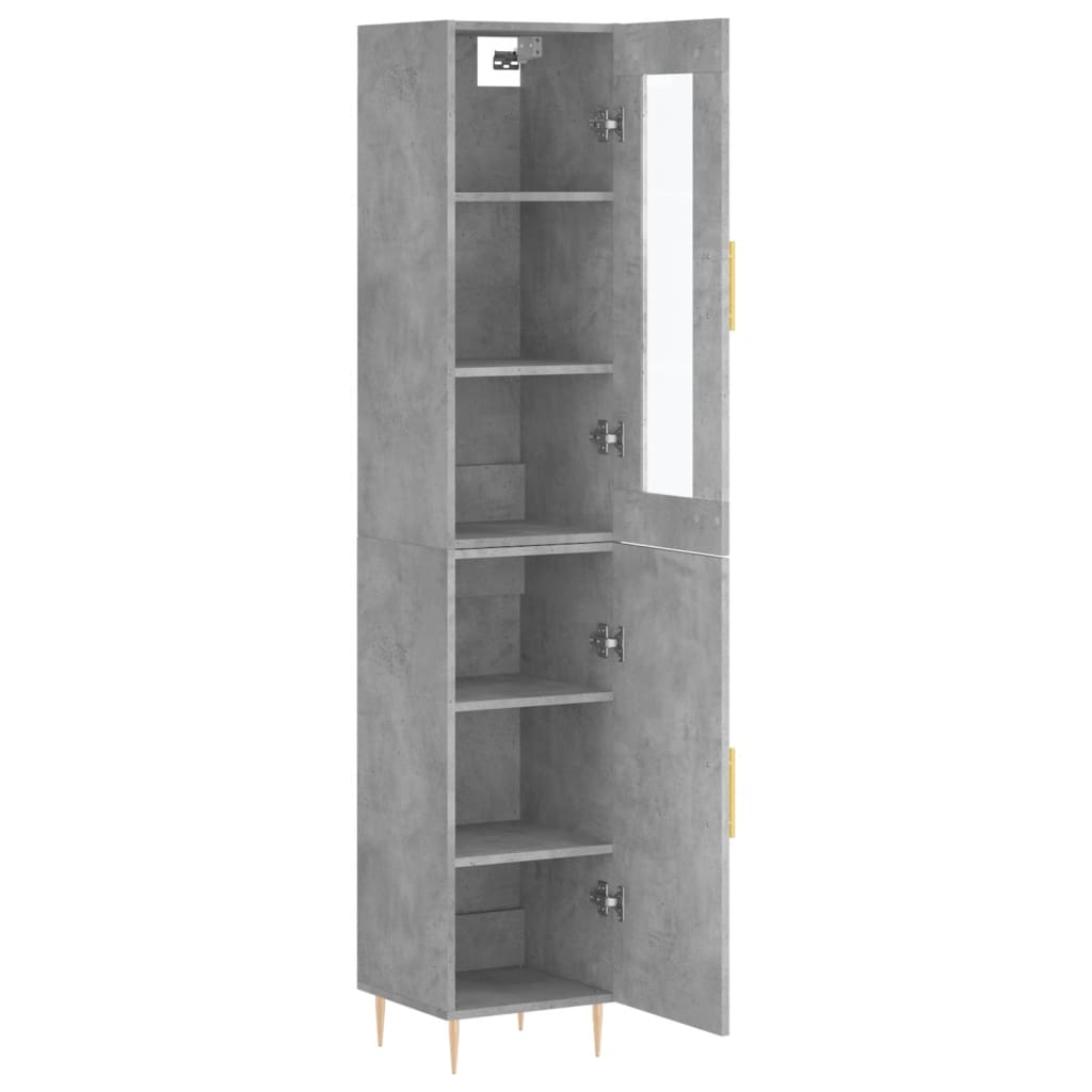 skab 34,5x34x180 cm konstrueret træ betongrå