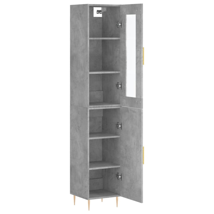 skab 34,5x34x180 cm konstrueret træ betongrå