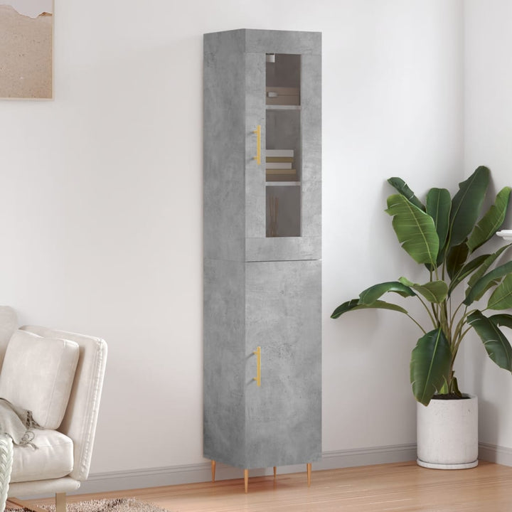 skab 34,5x34x180 cm konstrueret træ betongrå