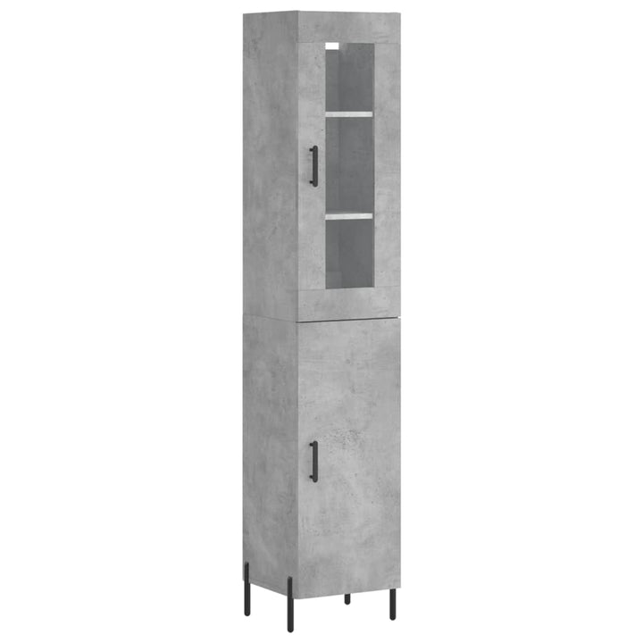 skab 34,5x34x180 cm konstrueret træ betongrå