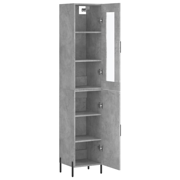 skab 34,5x34x180 cm konstrueret træ betongrå