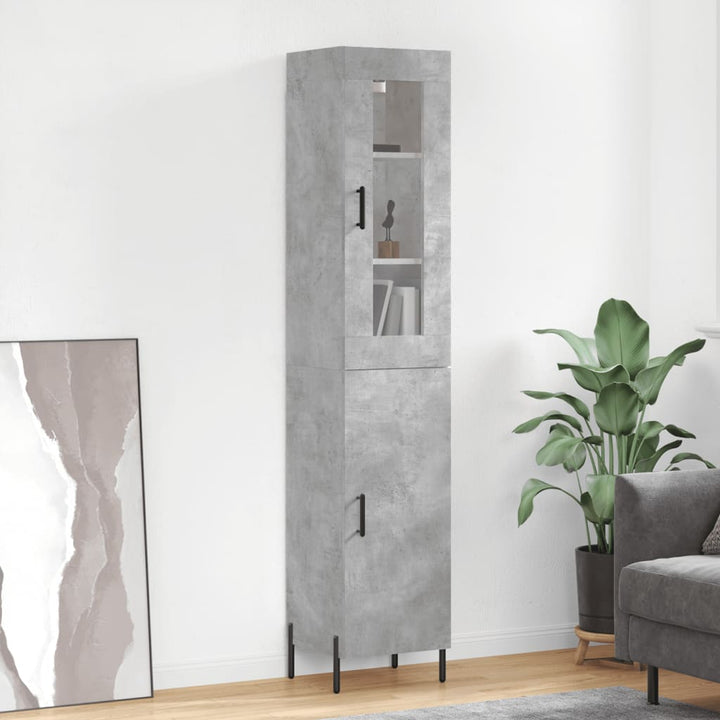skab 34,5x34x180 cm konstrueret træ betongrå