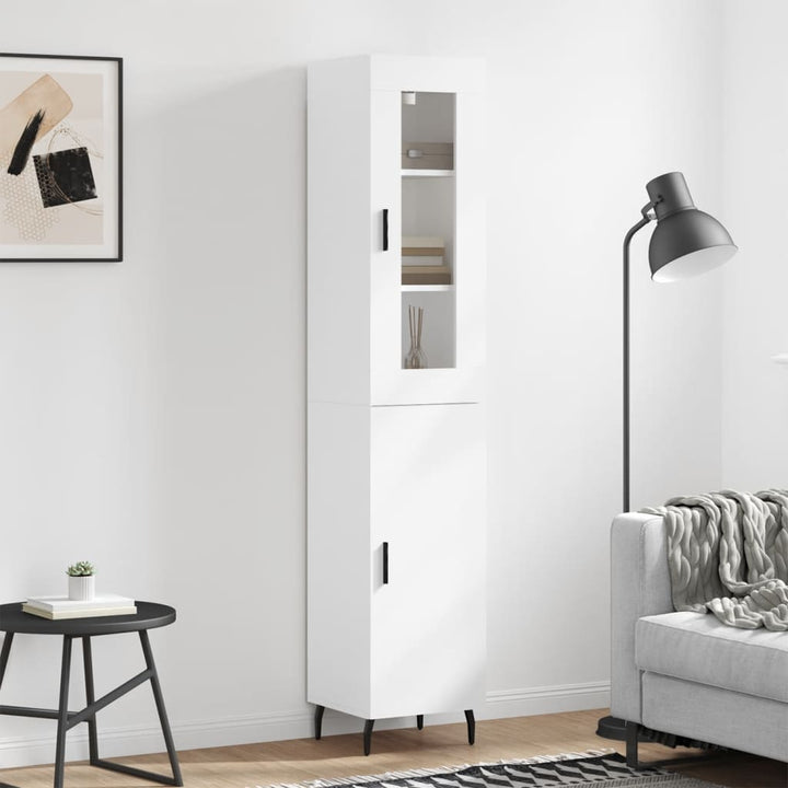 skab 34,5x34x180 cm konstrueret træ hvid