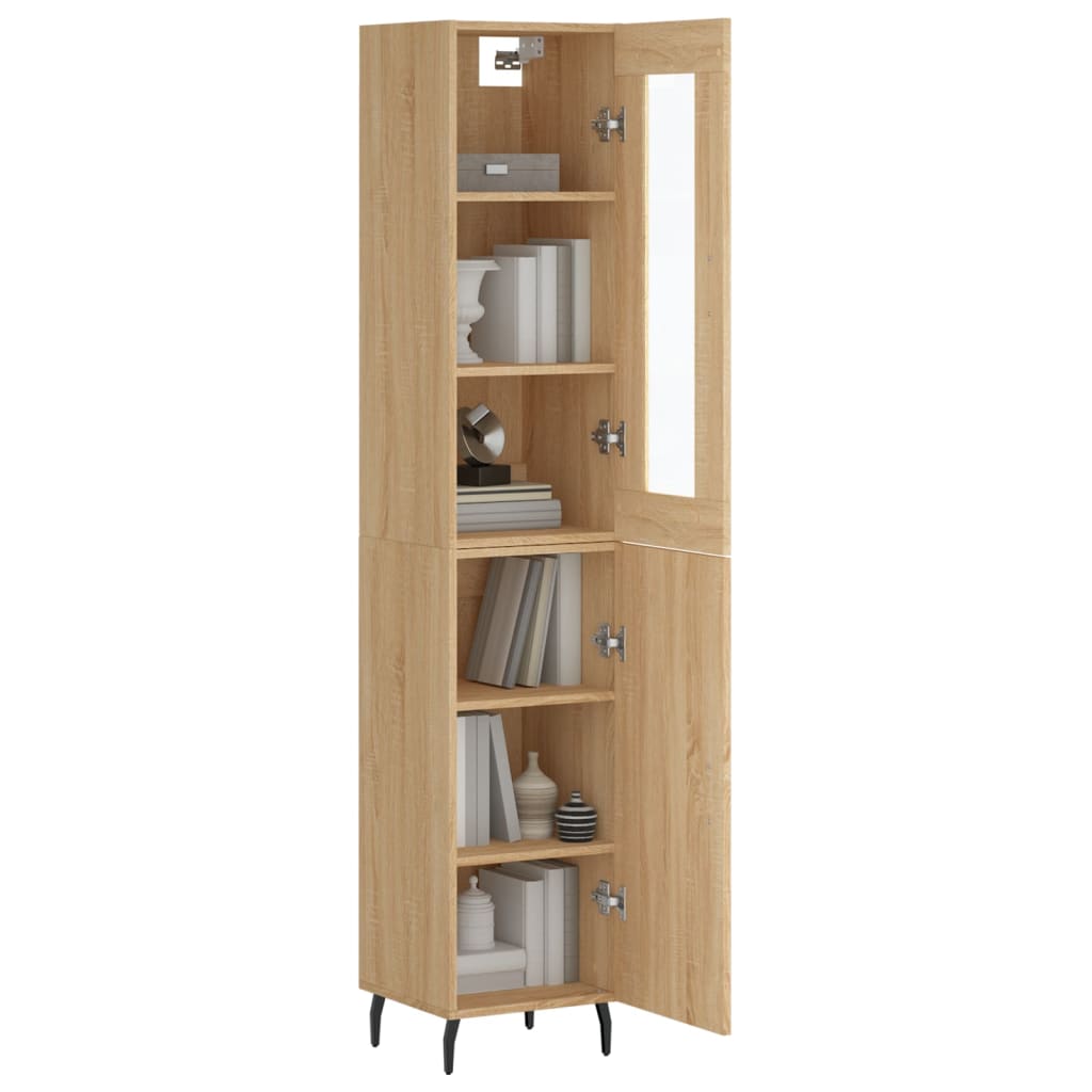skab 34,5x34x180 cm konstrueret træ sonoma-eg