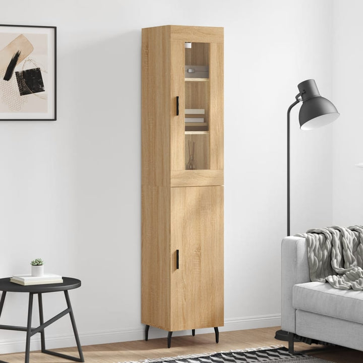 skab 34,5x34x180 cm konstrueret træ sonoma-eg