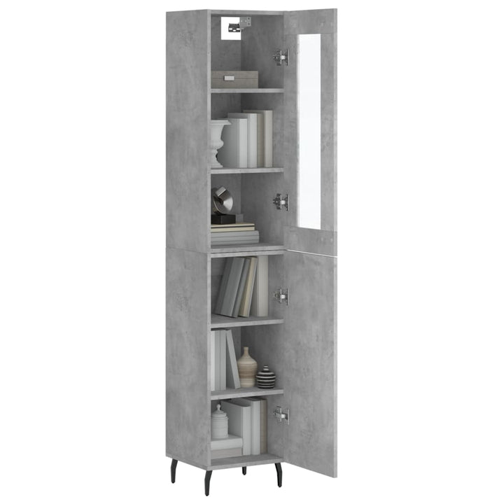 skab 34,5x34x180 cm konstrueret træ betongrå