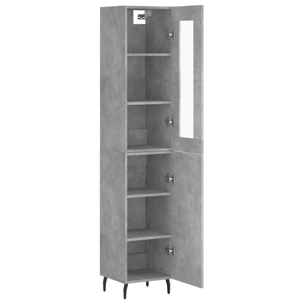 skab 34,5x34x180 cm konstrueret træ betongrå
