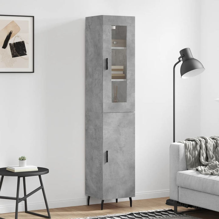 skab 34,5x34x180 cm konstrueret træ betongrå
