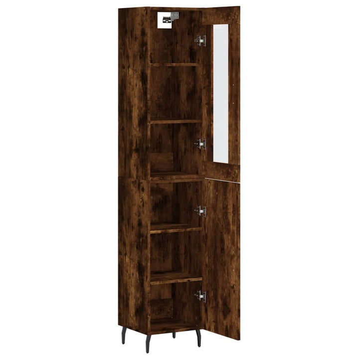 skab 34,5x34x180 cm konstrueret træ røget egetræ