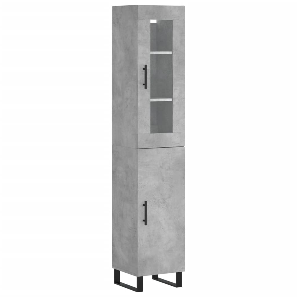 skab 34,5x34x180 cm konstrueret træ betongrå