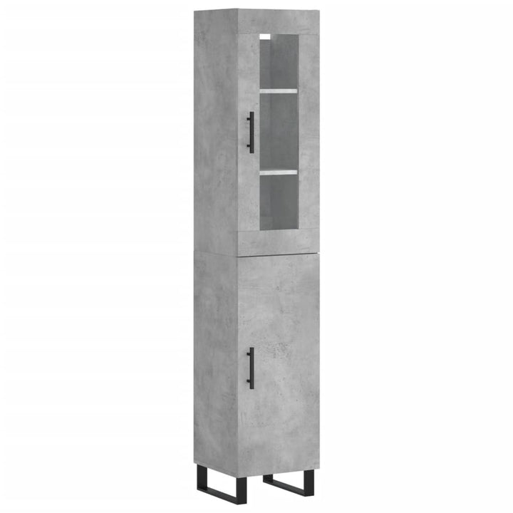 skab 34,5x34x180 cm konstrueret træ betongrå